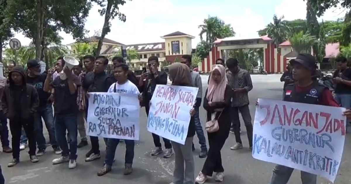Buntut Dugaan Intimidasi Jurnalis Saat Pertanyakan Pelantikan Eks Koruptor, Gubernur Sultra Dan Ajudan Dilaporkan Ke Polda Sultra 1 Lp