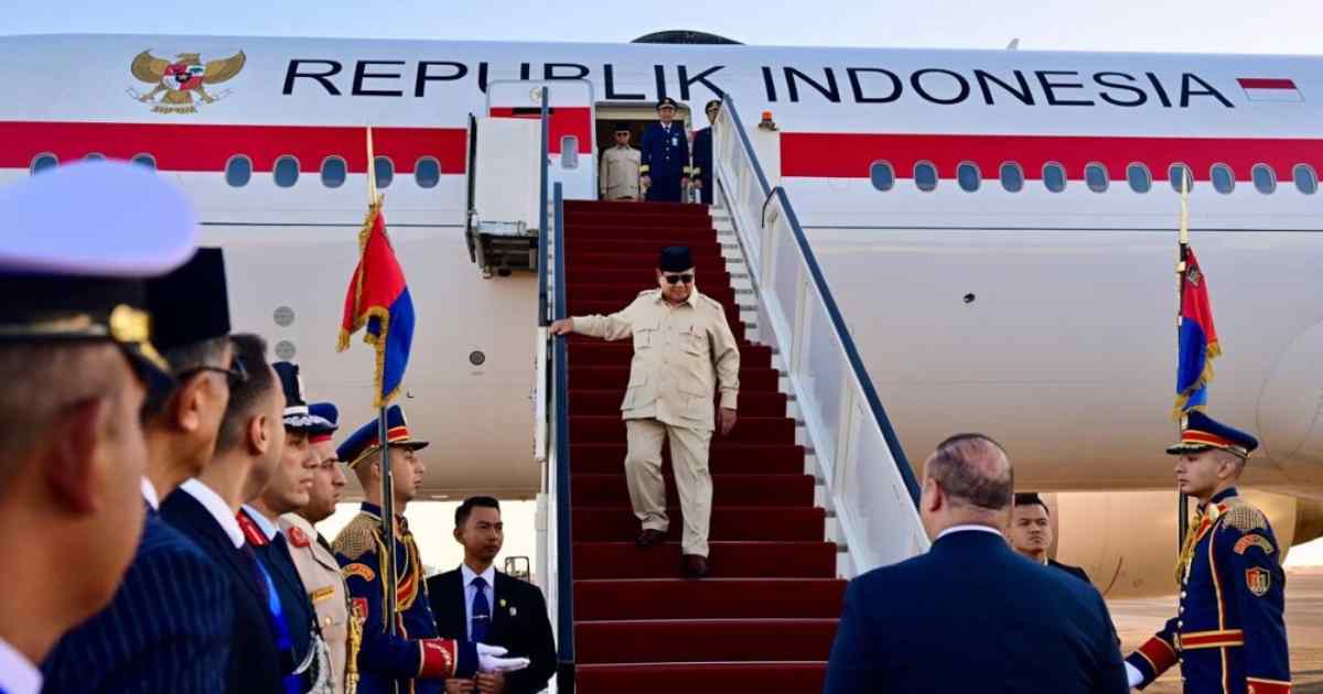 Presiden Prabowo Tiba di Mesir, Siap Jadi Saksi Kunci Perjanjian Damai Dunia